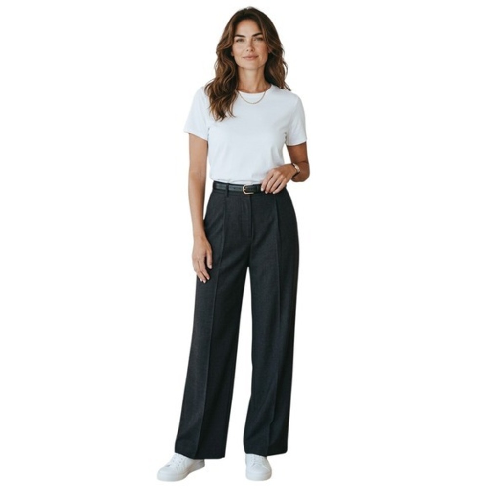 SPANX Carefree Crepe Pleated Trousers Women's size Large Career Sophisticated